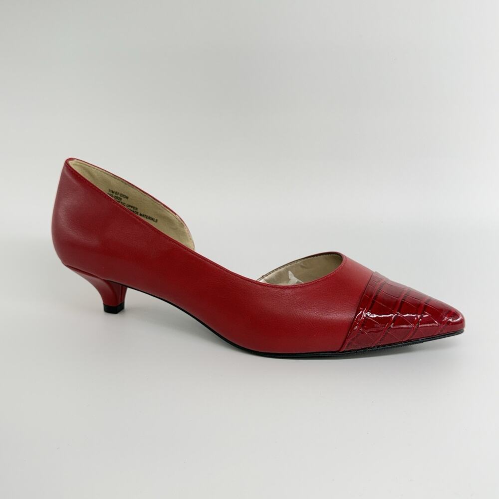 East 5th Dion Red D’Orsay Kitten Heel Pumps Women’s Size 11 M New